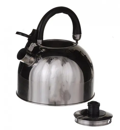 Якісний металевий чайник зі свистком з нержавіючої сталі для газової плити А-Плюс чайник нержавійка - фото 1