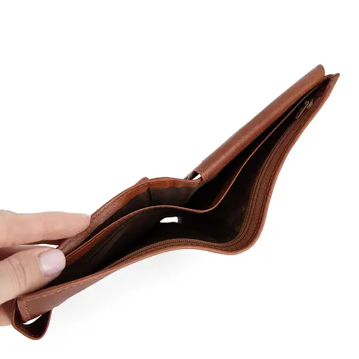 Портмоне чоловіче шкіряне Virginia Conti СВ 819 темно-руде з кнопкою - фото 6