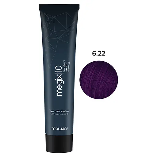 Фарба для волосся з низьким вмістом аміаку Megix10 Mowan 6.22 інтенсивний фіолетовий темно-русявий 100 мл - фото 1