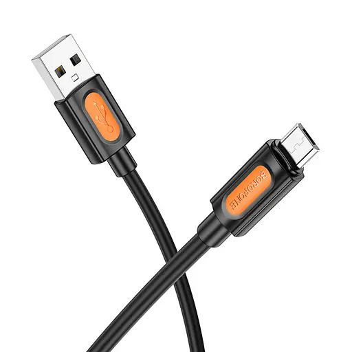 Дата кабель Borofone BX114 Structure USB to MicroUSB 2.4A (1m) Black - фото 2