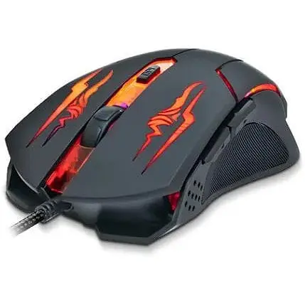 Мышь Real-El RM-520 Gaming черная USB оптическая 800/1200/1600/2400 dpi 5 кнопок 1.5 м LED подсветка - фото 1