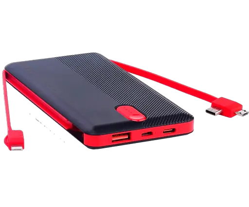 Універсальна зарядна батарея Power Bank Sword SW-20PO3 20000mAh (Micro USB Lightning Type-C) Чорно-червоний - фото 4