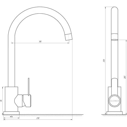 Змішувач для кухні Globus Lux WIEN SUS2-203S - фото 3