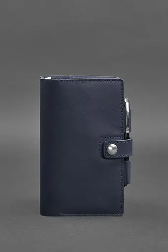 Шкіряний блокнот (Софт-бук) 4.0 темно-синій Краст - фото 2