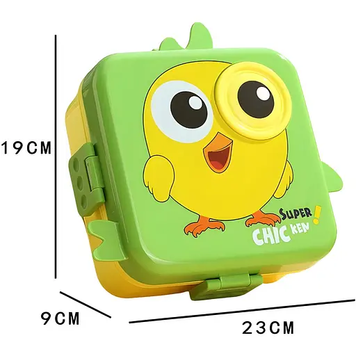 Герметичный детский ланч-бокс Chicken 1590 мл салатовый - фото 2