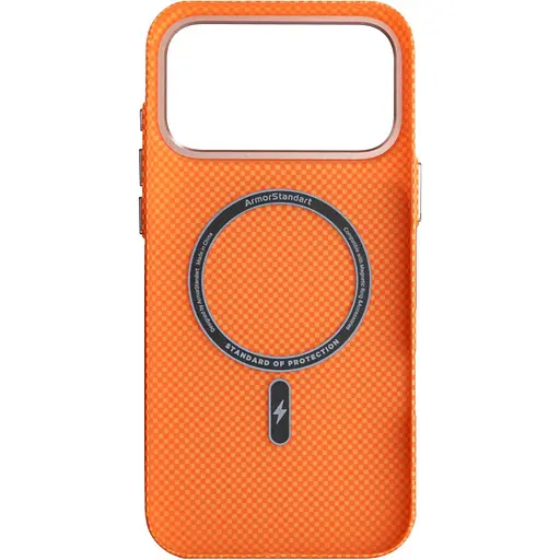 Чехол ArmorStandart LikeCarbon2 SE MagCase для Apple iPhone 17 Pro Max Kevlar Orange Rose Gold (ARM89169) [156305] - фото 2