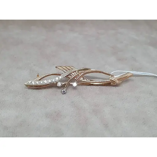 Золота брошка з фіанітами Гаразд. 3580098 - фото 2