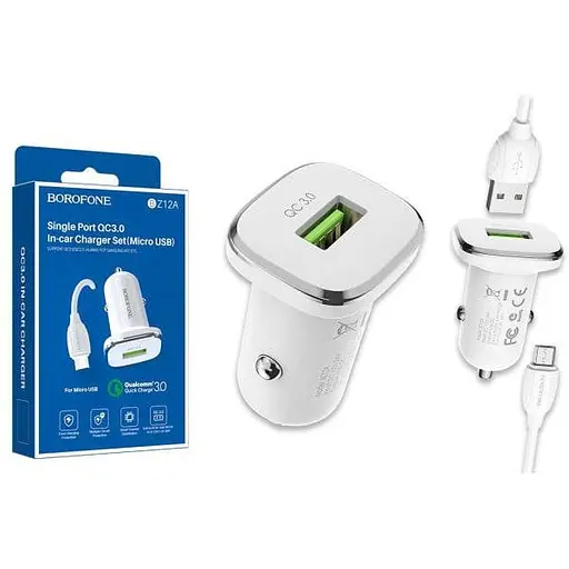Зарядное устройство Borofone BZ12A Micro QC3.0 18W