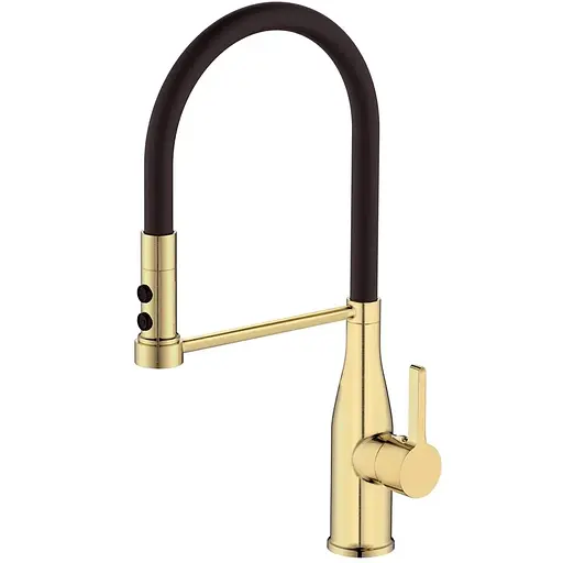 Змішувач для кухні Mixxus Premium Summer 017 Brushed Gold з гнучким виливом MI6964 Золотий - фото 1