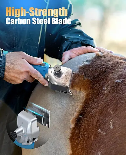 Oneisall Беспроводные машинки для стрижки лошадей, Профессиональные машинки для стрижки лошадей с 2 батареями, Съемное лезвие - фото 5