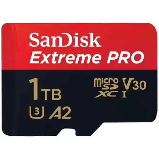 Карта памяти microSDXC (UHS-1 U3) SanDisk Extreme Pro A2 1TB Class 10 V30 (R200MB/s, W140MB/s) (adapter) - фото 1
