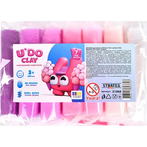 Набір для ліплення Strateg U'DO Clay: Пінкі (31068) - фото 1