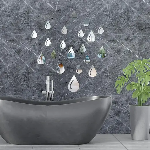 Дзеркальний декор Wall Sticker SW-00002492 акриловий самоклеючий Краплі 20 шт. срібло - фото 6