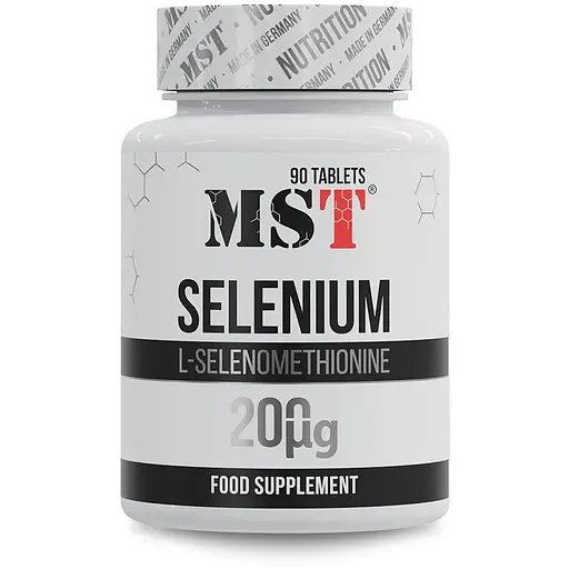 Селен MST Selen 200 mcg, 90 таблеток для поддержания здоровья волос и ногтей - фото 1