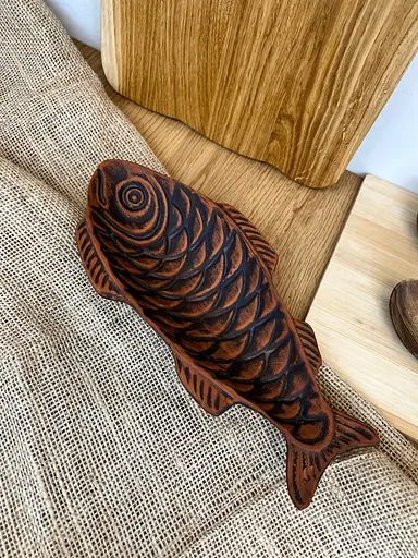 Тарелка форель №7 керамическая (глиняная) - фото 3