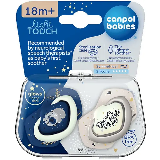 Пустушка Canpol babies Sleepy Koala силіконова симетрична 18+ міс. 2 шт. синя з сірим (22/660_blu)