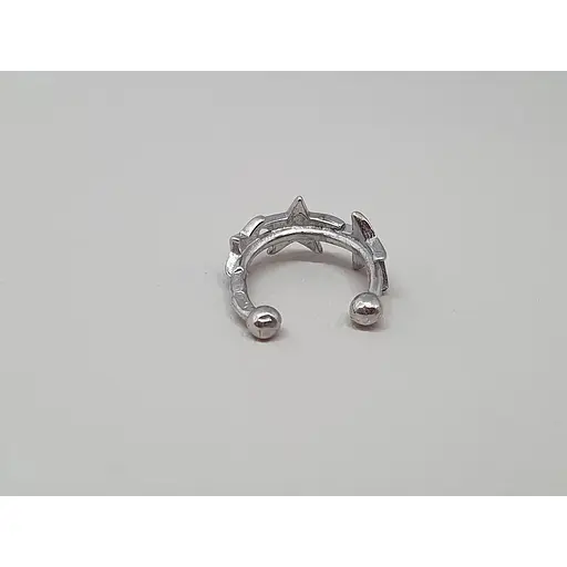 Серебряная серьга-кафф на хеликс Звездочки. 9132471Р - фото 3