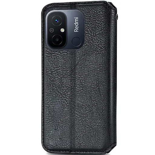 Чохол-книжка Getman шкіряний Cubic PU для Xiaomi Redmi 12C Чорний - фото 2