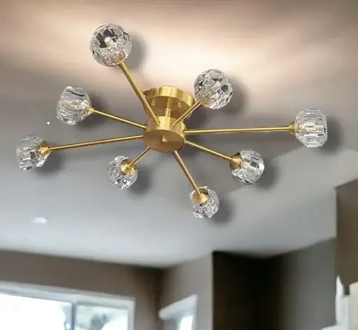 Світлодіодна люстра Ірис 5008 (Золота) 8 плафонів