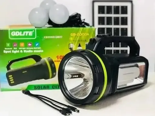 Ліхтар із сонячною батареєю GDLite GD-2000A 10W + Power Bank + 3 лампи + FM + Bluetooth + microUSB (2 режими) - фото 9