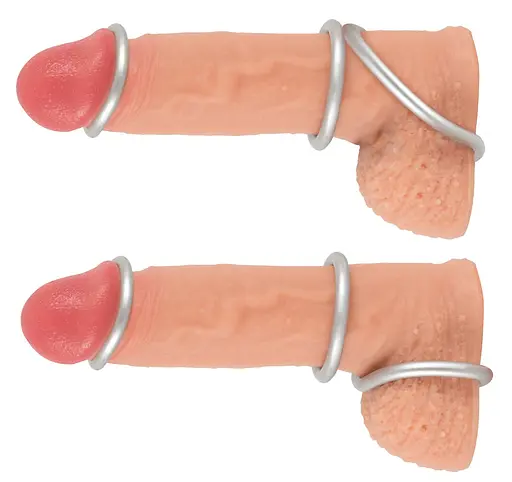 Набор эрекционных колец You2Toys Metallic Cock Ring Set 3 шт. серебристый - фото 17