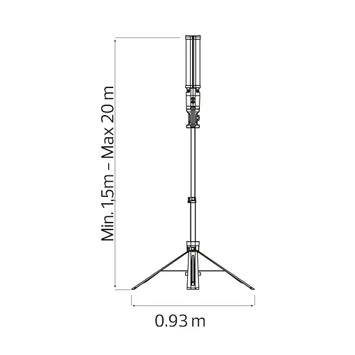 Стійка з прожекторами подвійна TOWER з розеткою + вимикач - фото 3