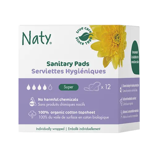 Одноразовые гигиенические женские прокладки Naty без крылышек 14 шт.