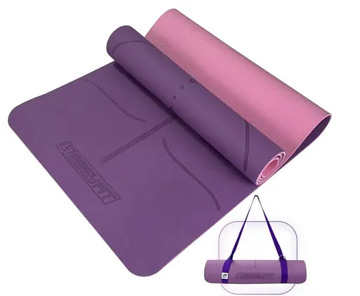 Коврик для йоги и фитнеса EasyFit Polarity Padma с ремнем (EF-A1924-VP) - фото 1