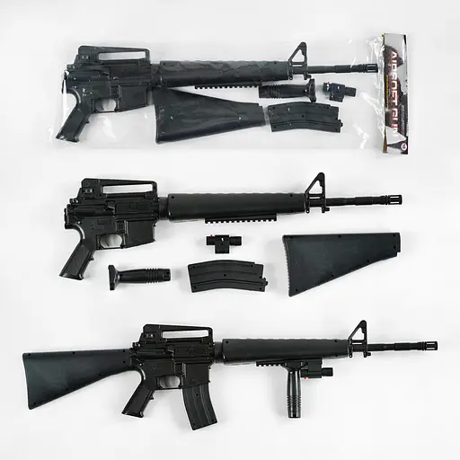 Іграшковий автомат із лазерним прицілом, знімним магазином та глушником - фото 2