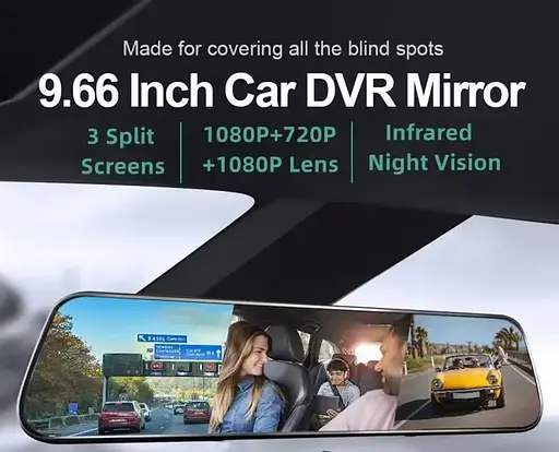 Зеркало с видеорегистратором L1056 2 камеры 10'' touch AHD - фото 7