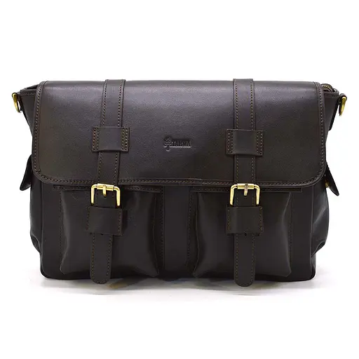 Кожаная мужская сумка через плечо TARWA 27х39х12 см sum0025342 - фото 3