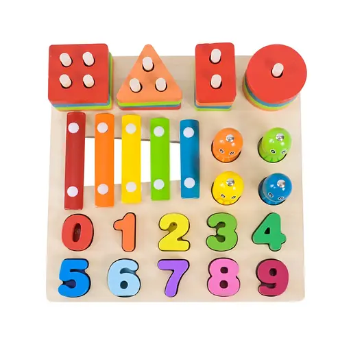 Дитяча дерев’яна іграшка "4 в 1" C9404 рибалка, ксилофон - фото 2