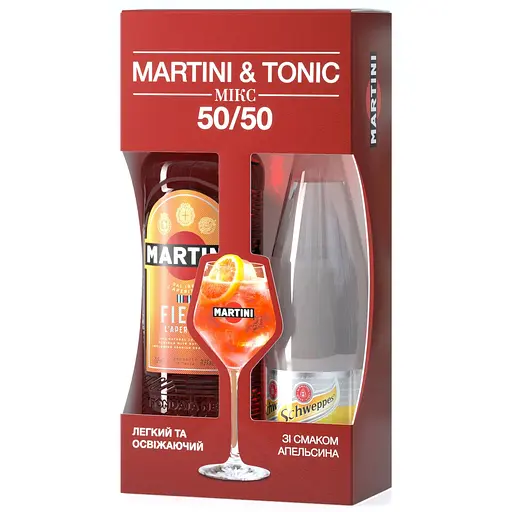 Набір: вермут Martini Fiero 14.9% 0.75 л + тонік Schweppes 1 л (785610)