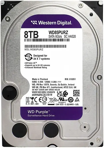 Жорсткий диск Western Digital HDD 3.5 8TB WD Purple (WD85PURZ) - фото 1