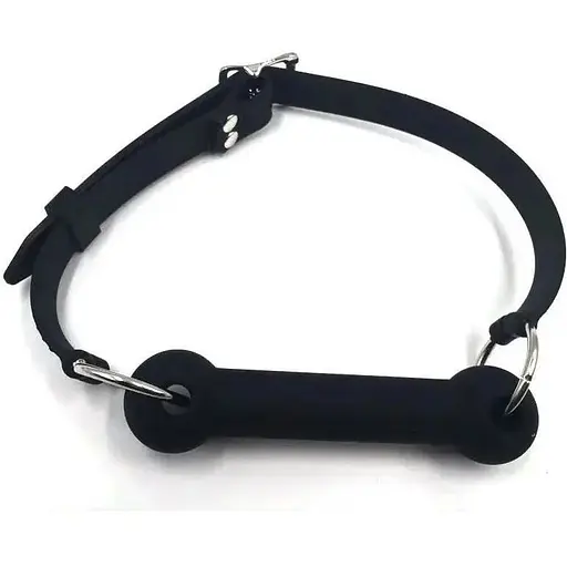 Силіконовий БДСМ-кляп Кістка на ремінці - фото 1