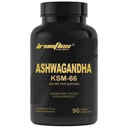 Екстракт кореня ашваганди IronFlex Ashwagandha KSM-66, 90 вегакапсул для підтримки нервової системи