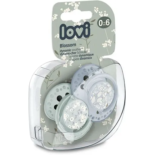 Пустышка силиконовая динамическая LOVI Blossom 0-6 месяцев 2 шт. голубая (22/921_newboy) - фото 4