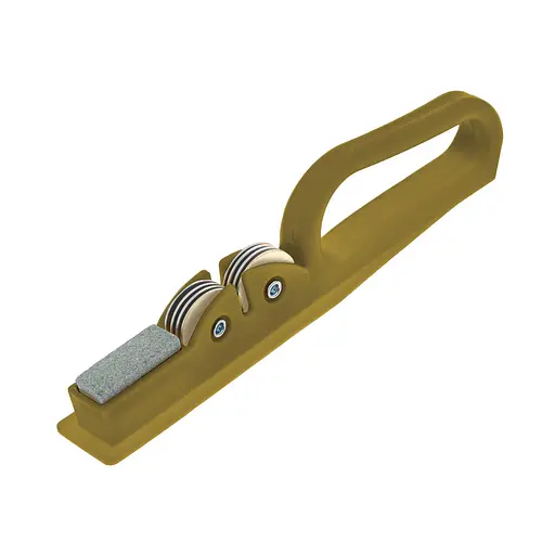 Стругачка для кухонних ножів ручна механічна пластикова зі стругачним каменем, Kitchen Master Хакі 86766 - фото 1