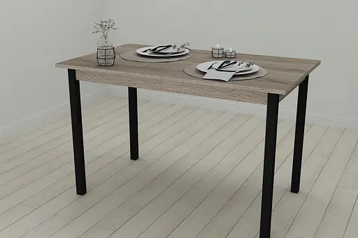 Стол кухонный Ferrum-decor Марио 75x120x70 Черный ДСП Сонома Трюфель 16мм (FRD-106331)