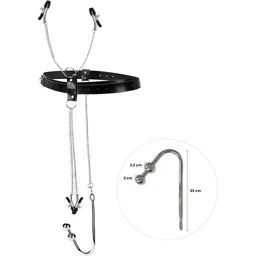 Бондажний набір Art of Sex Blanca Bondage set With Anal hook №3 із металевим анальним гаком