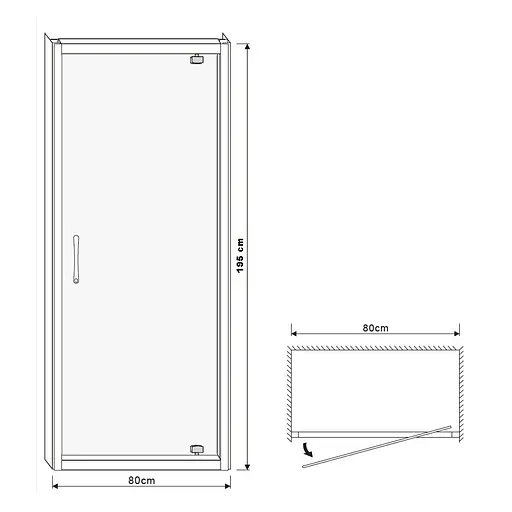Душевые двери Eger 80x195 см 599-150-80(h), прозрачный, хром - фото 8