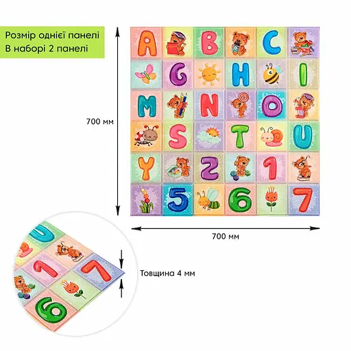 Набор стеновых панелей 3D 700х1400х4мм Алфавит (2шт) SW-00002352 - фото 5