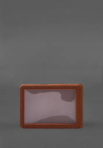 Кожаная обложка для удостоверения государственной государственной таможенной службы (ДМС) Светло-коричневая - фото 4