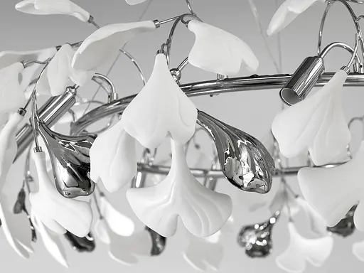 Эксклюзивная подвесная люстра с фарфоровыми элементами - фото 4