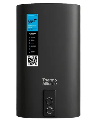 Водонагреватель электрический Thermo Alliance, 2 кВт, сухой ТЭН, 80 л плоский, вертикальный, прямоугольный, черный (DT80V20GPDD2B) - фото 1