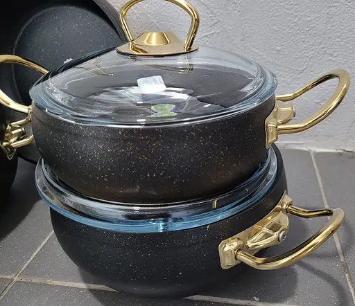 Універсальний Набір каструль Casa Royal Gold Beaty G-UKR2020 із покриттям Granit Чорний - фото 6