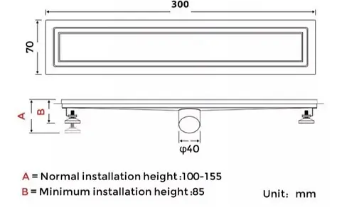 Душевой трап Gappo 70х300 мм, нержавеющая сталь G83007-4 - фото 9