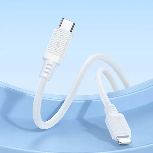 Дата кабель Borofone BX115 Lotto Type-C to Lightning 27W (1m) White - фото 4