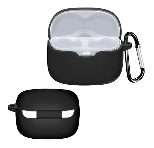 Чохол-накладка DK Silicone Candy Friendly з карабіном для JBL Tune Buds (black) - фото 2