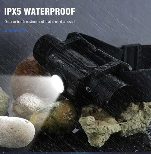 Налобний ліхтар Boruit HP300 18650 Type C ліхтарик налобник - фото 3